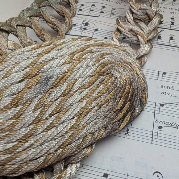 Elegant Gold and Silver Woven Metal Necklace And Matching Belt Made In Greece - Picture 2 of 11